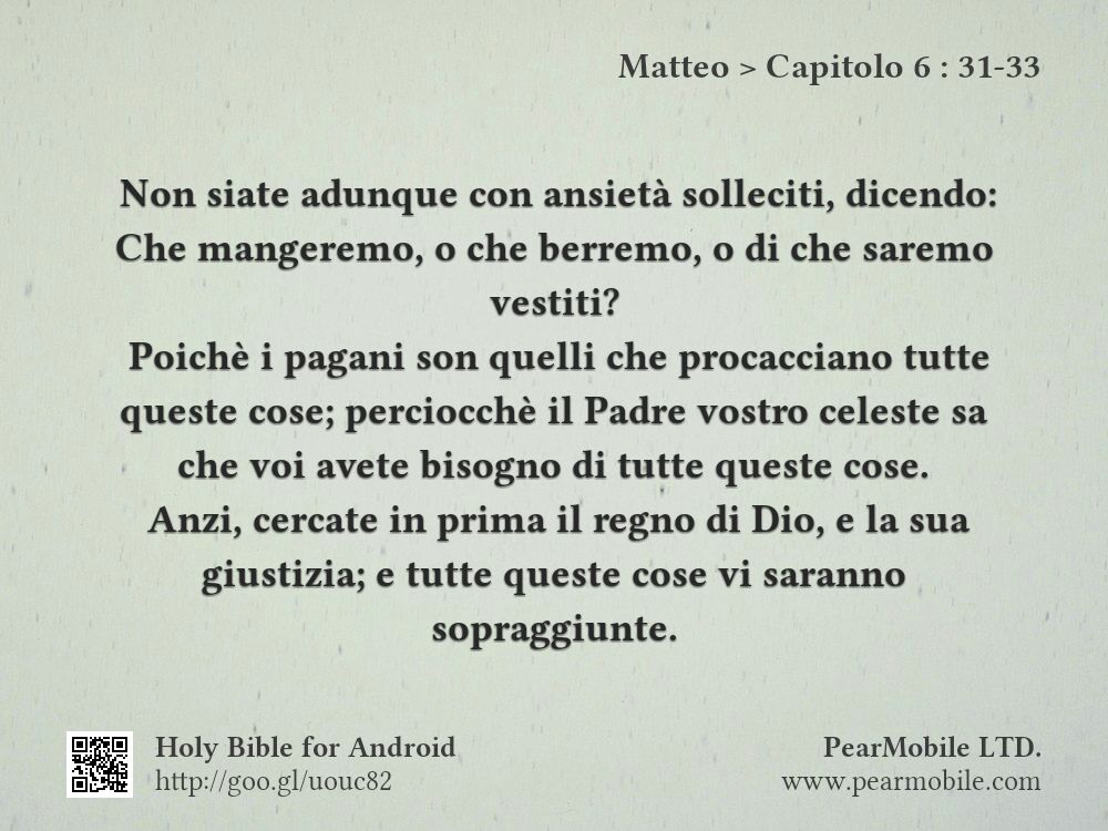 Matteo, Capitolo 6:31-33